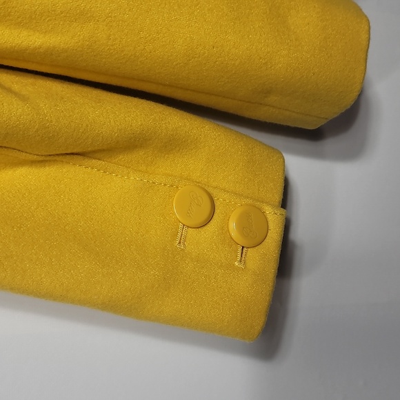 Guess Y2K Wool Blend Women's Yellow Pea Coat - Picture 10 of 10